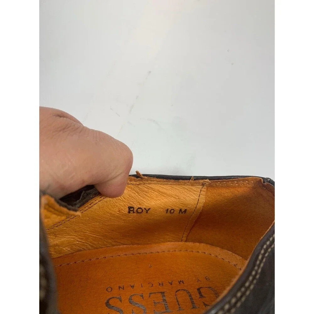 GUESS by Marciano ROY Men 10 M Brown Leather Slip On Loafers Dress Shoes Romania